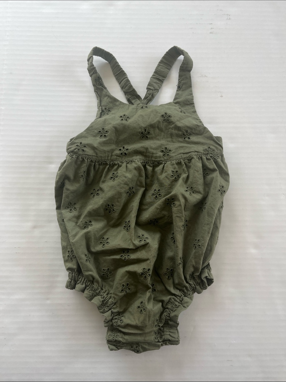 GAP Olive Green Eyelet Bubble Romper